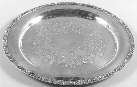 Henley (Silverplate, Hollowware) Large Round Silverplate Tray