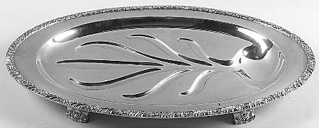 Henley (Silverplate, Hollowware) Medium Plated Footed Meat Platter with Well
