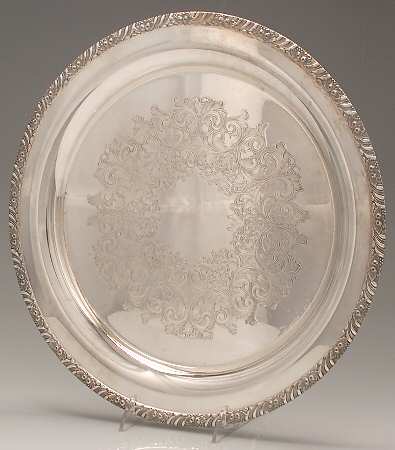 Henley (Silverplate, Hollowware) Large Round Silverplate Tray