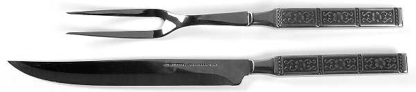 Isabella (Stainless) Large 2-Piece Roast Carving Set w/Stainless Blade