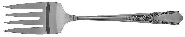 Jasmine (Silverplate, 1939) Medium Solid Cold Meat Serving Fork