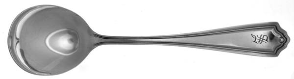 Jefferson (Silverplate, 1913) Monogram Round Bowl Soup Spoon (Gumbo)