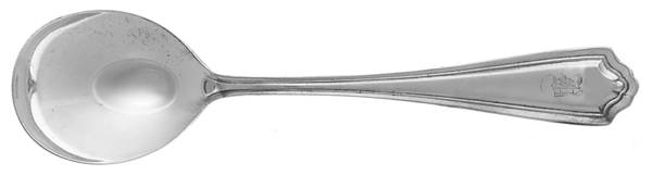 Jefferson (Silverplate, 1913) Monogram Round Bowl Soup Spoon (Gumbo)