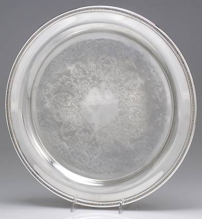 Jefferson (Silverplate, Hollowware) Medium Round Silverplate Tray