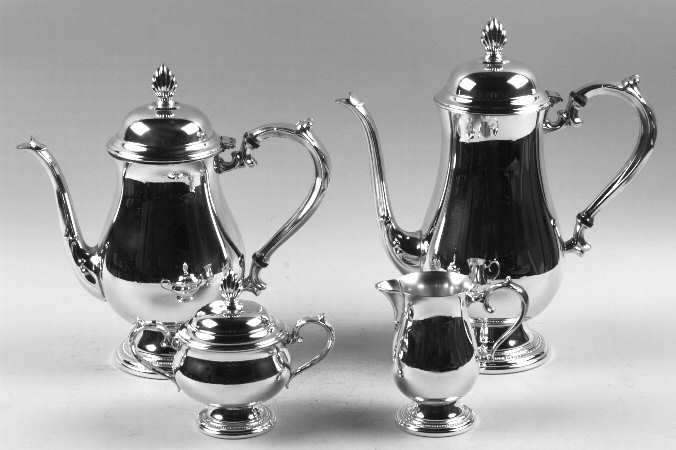 Jefferson (Silverplate, Hollowware) (4 Piece) Silverplate Tea Set