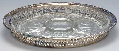 Jefferson (Silverplate, Hollowware) 13" Gallery Tray & 5 Part Relish Liner