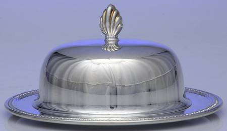 Jefferson (Silverplate, Hollowware) Round Covered Butter No Plastic Liner