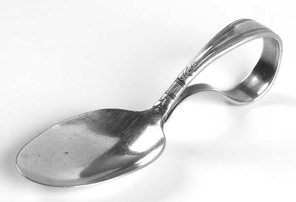 June-Nursery (Silverplate, 1932, No Monograms) Curved Handle Baby Spoon