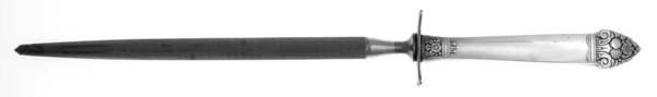 King Cedric (Silverplate, 1933, No Monogram) Large Roast Steel Rod Knife Sharpener