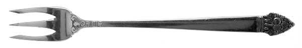 King Cedric (Silverplate, 1933, No Monogram) Short Handle Pickle/Olive Fork