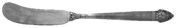King Cedric (Silverplate, 1933, No Monogram) Flat Handle Butter Spreader