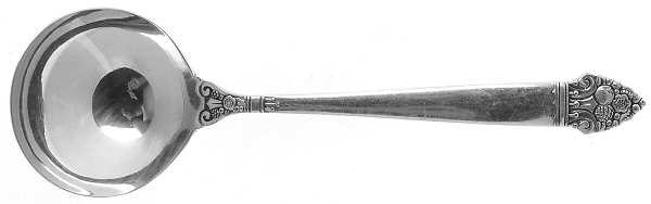 King Cedric (Silverplate, 1933, No Monogram) Round Bowl Soup Spoon (Bouillon)