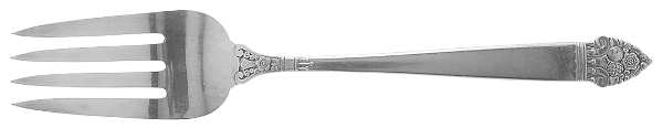 King Cedric (Silverplate, 1933, No Monogram) Medium Solid Cold Meat Serving Fork