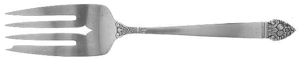 King Cedric (Sterling, 1949) Medium Solid Cold Meat Serving Fork