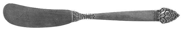 King Cedric (Sterling, 1949) Flat Handle Butter Spreader