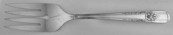 La Rose (Silverplate, 1938) Medium Solid Cold Meat Serving Fork