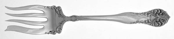 Leonora-Lenora (Silverplate, 1905) Large Solid Cold Meat Serving Fork