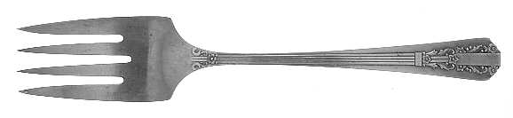Lido (Silverplate, 1938) Medium Solid Cold Meat Serving Fork
