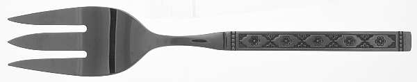 Lisbon (Stainless, Black Accent) Medium Solid Cold Meat Serving Fork