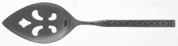 Lisbon (Stainless, Black Accent) Pierced All Stainless Pie Server