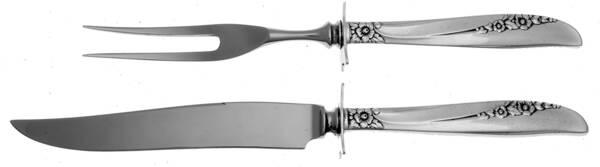 Lilac Time (Silverplate, 1957) Small Stainless Blade 2-Piece Steak Carving Set