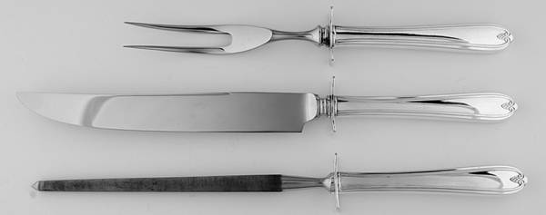 Longchamps-Chaumont (Silverplate-1935) Small Steak 3-Piece Carving Set with Stainless Blade