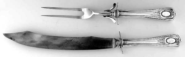 Louis XVI (Silverplate, 1911) Large 2-Piece Roast Carving Set w/Stainless Blade