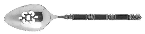 Madrid-Black Accent (Stainless) Pierced Tablespoon (Serving Spoon)