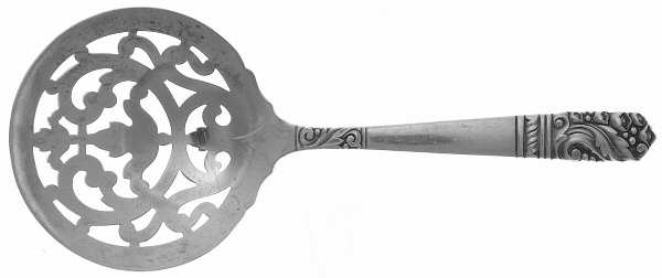 Mansion House (Sterling, 1948, Bright Finish) Solid Bon Bon Spoon with Pierced Bowl