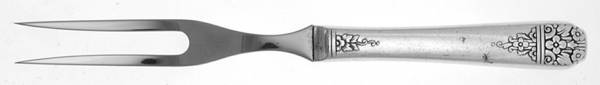 Margate (Silverplate, 1938) Small Steak Carving Fork with Stainless Prongs
