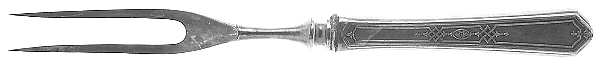 Mary Stuart (Silverplate, 1927) Small Steak Carving Fork with Stainless Prongs