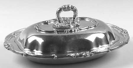 Melon-Plain (Silverplate, Hollowware) 2-Part Silverplate Double Vegetable Bowl