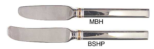 Midnight (Stainless, Black Hld, Gold) Butter Spreader Hollow Hdl-Paddle/Stainless Blade