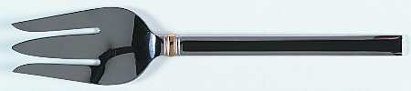 Midnight (Stainless, Black Hld, Gold) Large Solid Cold Meat Serving Fork