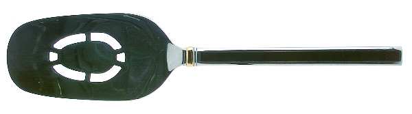 Midnight (Stainless, Black Hld, Gold) Pierced All Stainless Pie Server