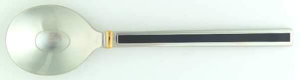 Midnight (Stainless, Black Hld, Gold) Round Bowl Soup Spoon (Gumbo)