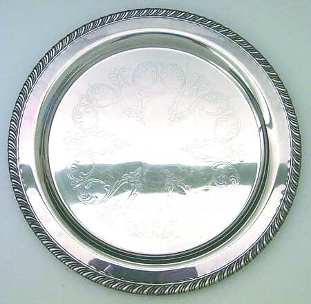 Silverplate Hollowware Round Silverplate Tray