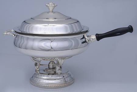 Silverplate Hollowware Chafing Dish W/Lid, Liner, Stand & Burner