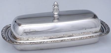 Silverplate Hollowware 1/4 Pound Covered Butter Dish