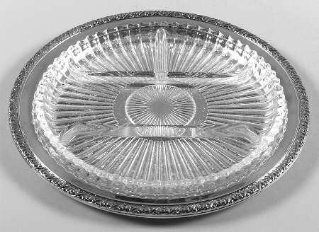 Silverplate Hollowware Relish with Glass Liner