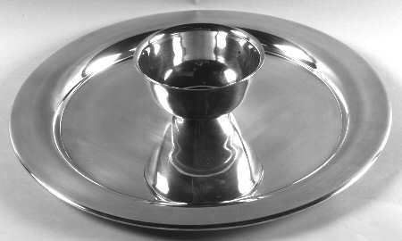 Silverplate Hollowware 1-Piece Attached Plated Chip & Dip Set