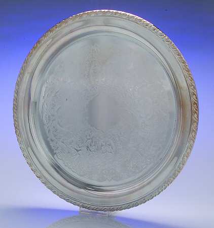 Silverplate Hollowware Round Silverplate Tray