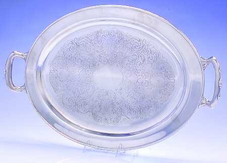 Silverplate Hollowware Large Silverplate Waiter Tray