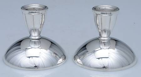 Silverplate Hollowware Pair of 2" Console Candleholders