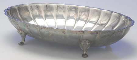 Silverplate Hollowware Footed Plated Oval Vegetable Bowl