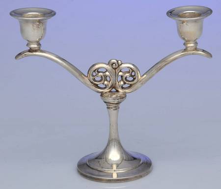 Silverplate Hollowware 2 Light Candlestick