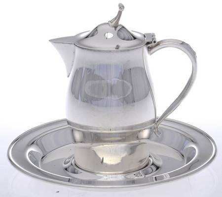 Silverplate Hollowware Creamer & Hinged Lid with Underplate