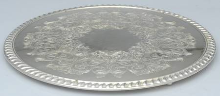 Silverplate Hollowware 11" Round Footed Tray
