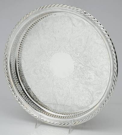 Silverplate Hollowware 12" Gallery Tray