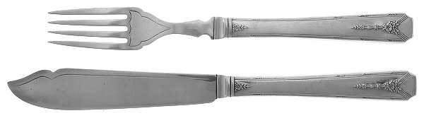 Milady (Silverplate, 1940) (2 Pc) Fish Set Silverplate Blade Hollow Handle